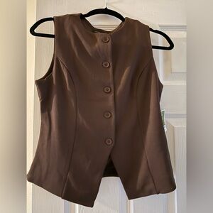 Moa Moa Chocolate Brown Button-Up Top